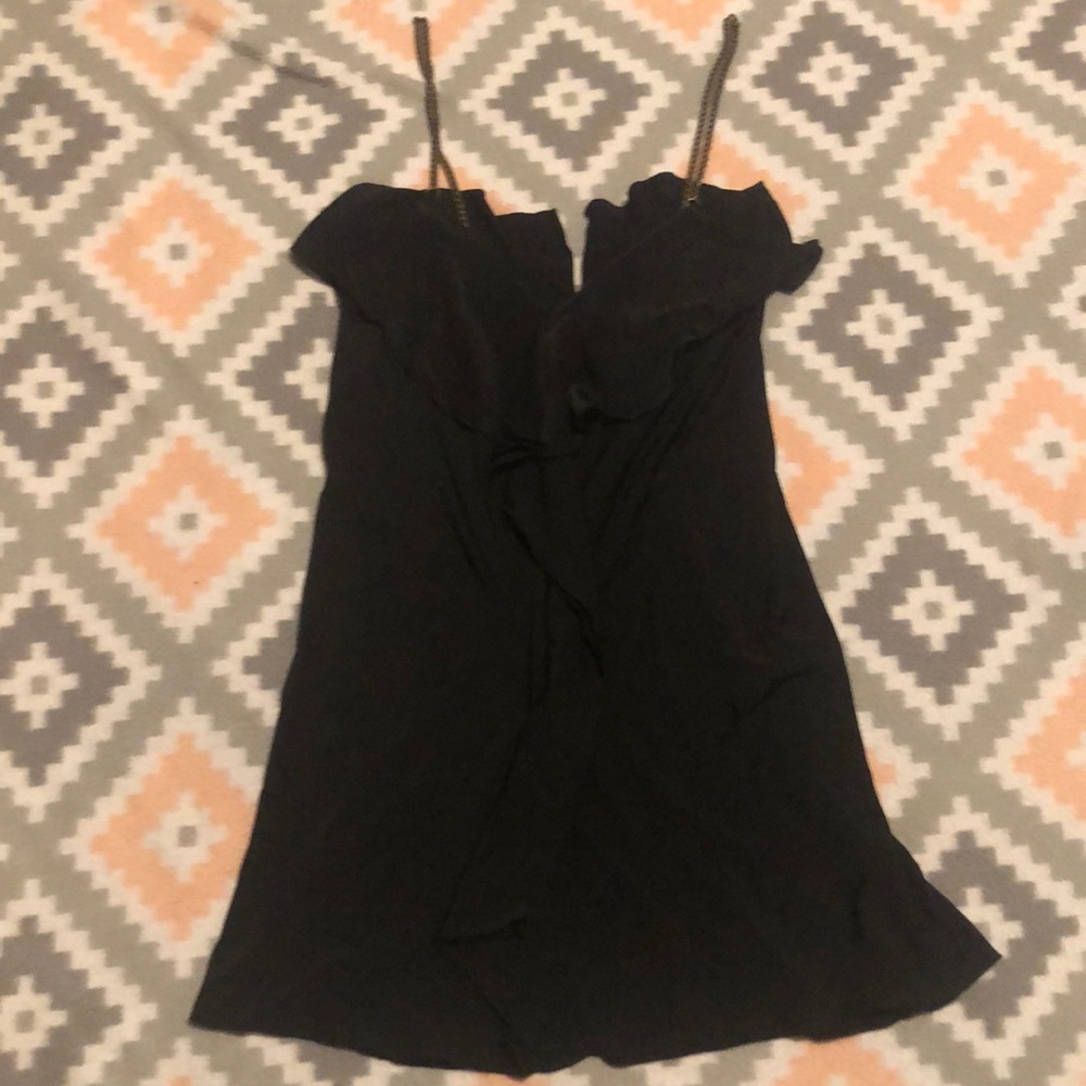 Express Womens Black With Copper Chain Straps Tank Top Size Small